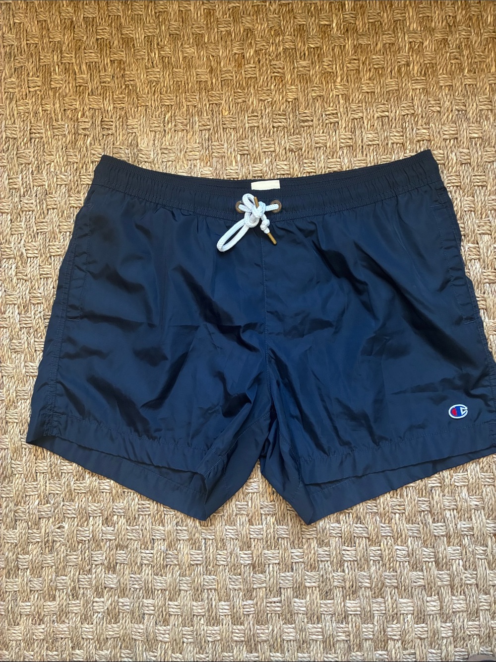 Champion Navy Blue Swim Trunks with White Drawstring